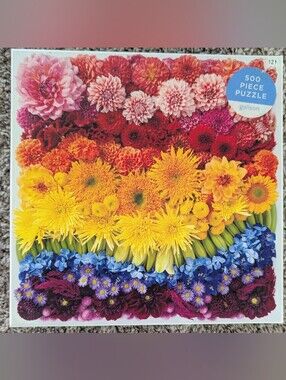 Galison Rainbow Floral Puzzle Art - Yellow, Blue, Purple, Red